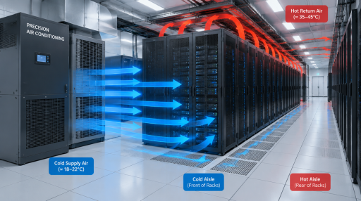 เครื่องปรับอากาศควบคุมอุณหภูมิและความชื้น(Precision Air Conditioning) สำหรับ Data Center